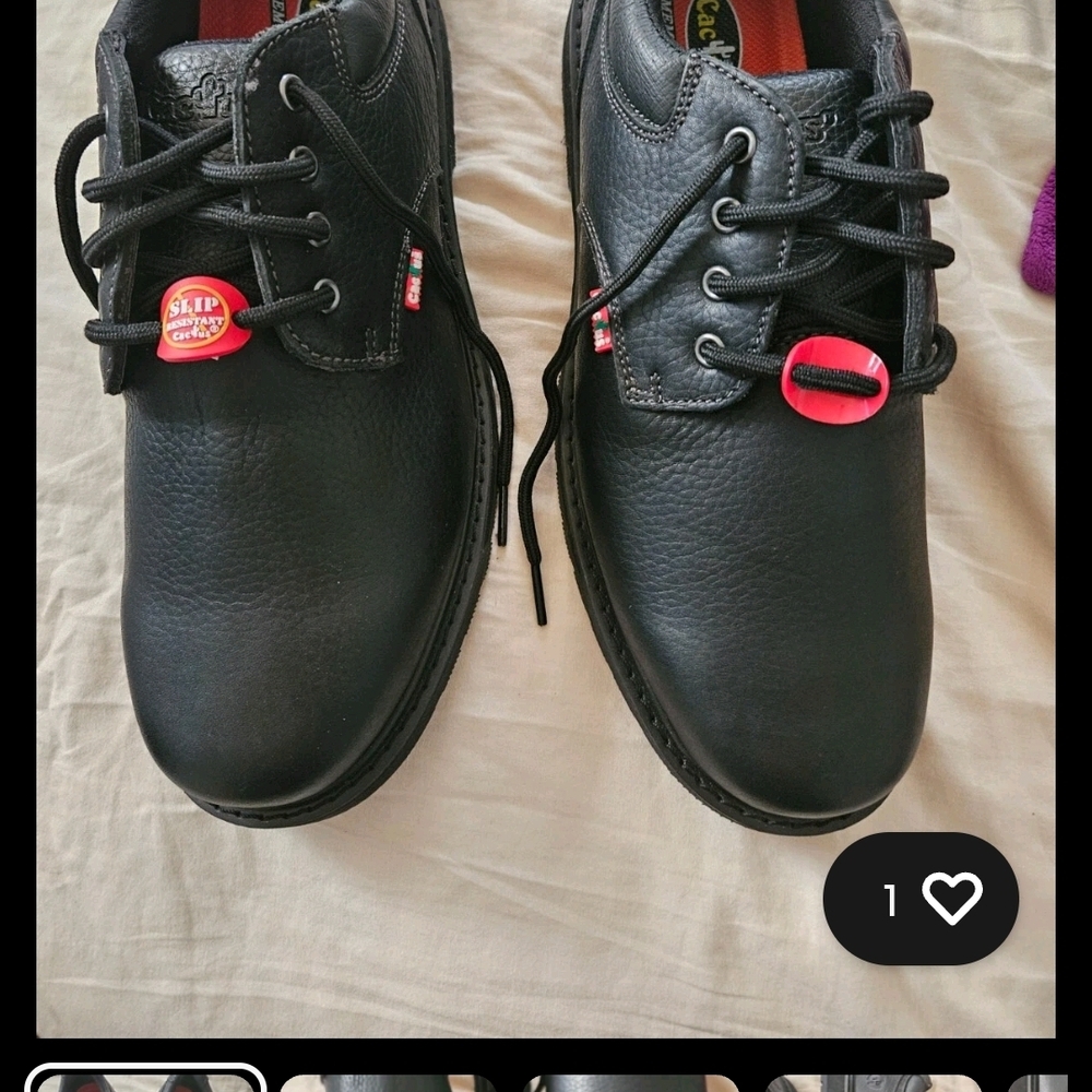 Cactus Black Slip-Resistant Men's Oxfords